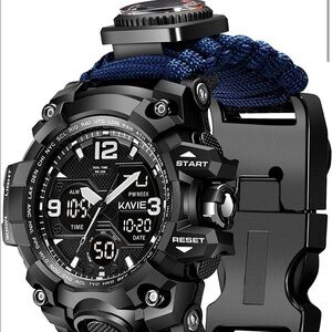 - 23-in-1 Survival Military Digital Watch, Mens Tactical Multi-Functional … NEW